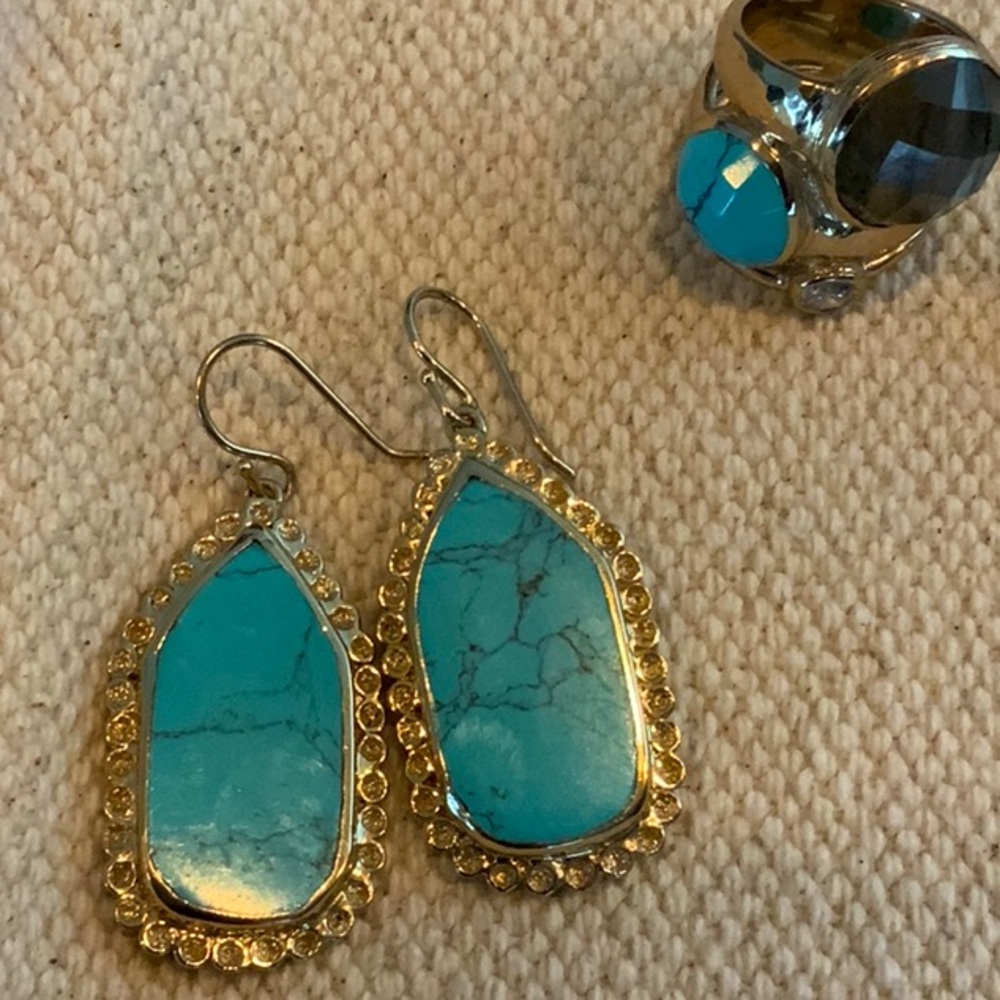 Set Of Two Sets Of Earrings And A Matching Ring. … - image 2